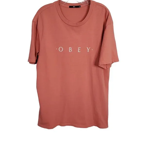 Obey Size L Shirt Tee T-Shirt Pullover Short Sleeve Graphic Logo Tag 100% Cotton - Picture 2 of 7